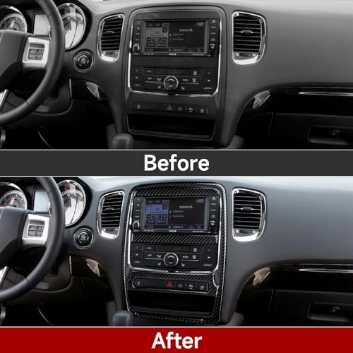 Image of Center Multimedia Panel Decals for 2011-2013 Dodge Durango Accessories Carbon Fiber Stickers