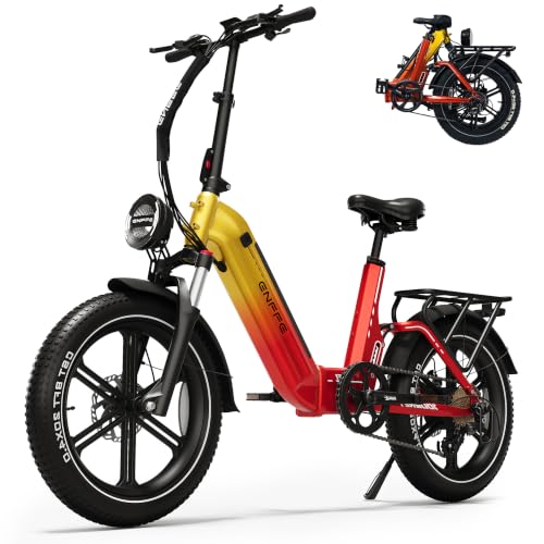 Image of Foldable Electric Bike for Adults, 7-Speed 20 inchx4 Fat Tire Ebike with Removable Battery, Up to 100 Miles Range, Full Suspension Step-Thru E Bike, UL 2849 Certified