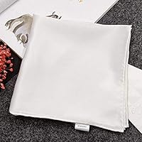 Egurs - Pañuelo cuadrado de bolsillo, unisex, 100% seda, para uso formal, bodas, bailes, celebraciones, bailes, fiestas, porcelana, color azul y blanco, blanco