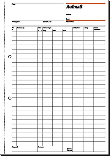 Preisvergleich Produktbild Sigel Formularbuch Aufmaßbuch A4 50 Blatt
