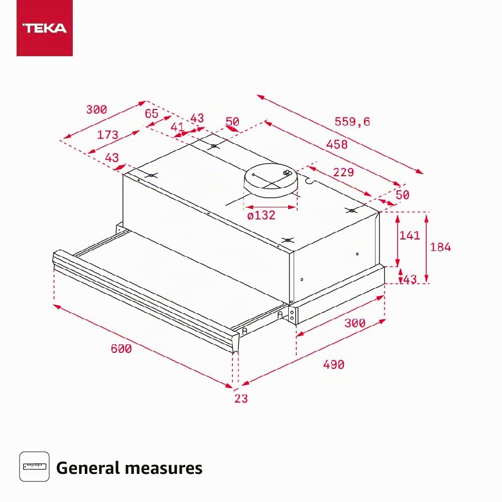 Teka CNL 6415 PLUS - Campana Extractora Extensible de 60 cm, Motor EcoPower, 5 Velocidades + Intensiva, Campana Telescópica o Extraplana, Mandos Electrónicos, Barra Ilumnación Led, Color Cristal Negro