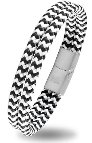 Galeara design Bracciale Corda - Braccialetto Nautico - Magnetico Noa Marina (Noa Bianco - Blu, 205)