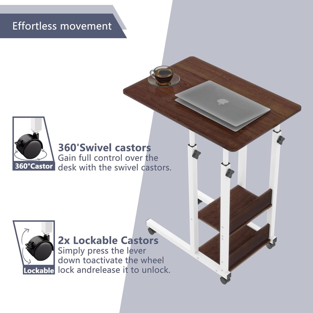 HOMELAND Wooden Laptop Table for Home Office Work|Bed|Students|Kids|Laptop Desk Stand|Side Portable Lapdesk|Brown (40x 60x 60cm) 4