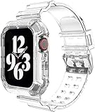 Wrist-B Compatible for Apple Watch Band 42mm 44mm,Transparent Clear Watch Band Soft Silicone Sport Bands for iWatch Series 6/5/4/3/SE