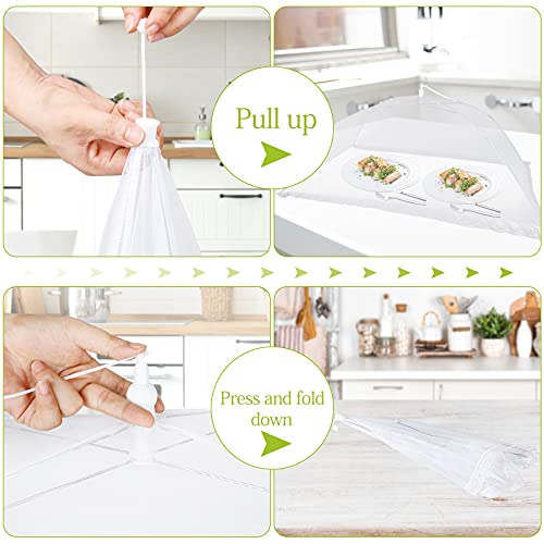 Food Cover Food Tent Set, 2 Extra Large 40"X24" And 6 Standard 17"X17" Mesh Food Covers For Outside, 8 Pack Collapsible, Reusable Pop-Up Umbrella Food Nets For Picnics, Outdoor Camping, Parties, Bbq #TOP3