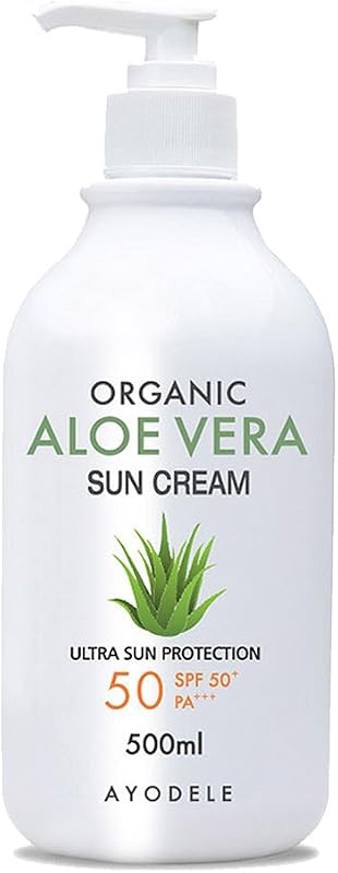 Protetor solar facial e corporal Ayodele Aloe Vera SPF50+ PA+++, 500 mL