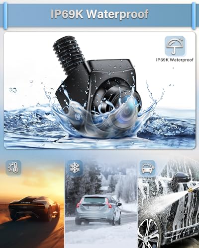 AHD 1080P Backup Camera 【4 Signal Switch】 360° Rotatable Back up Camera for Cars 170° Reverse Camera Night Vision IP69K Waterproof Front/Side/Rear View Camera for Truck/RV/Vehicle, 2 Back Covers
