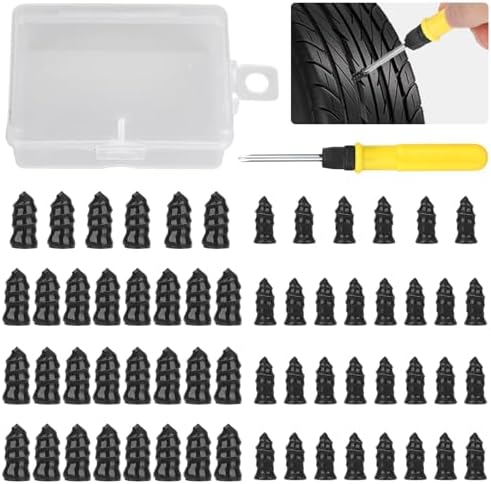 Linkstyle 60PCS Tire Plug Kit, Flat Tire Repair Rubber Nails Kit for Car Truck ATV Tyre Puncture Repair