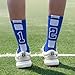 ChalkTalkSPORTS Custom Team Number Socks | Youth & Adult Athletic Performance Socks | Blue | Choose Your Number