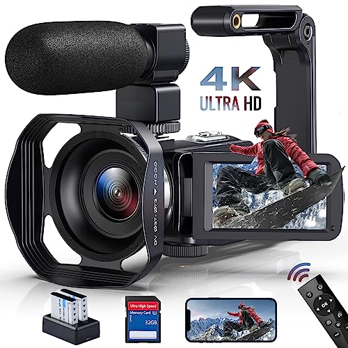 Video Camera Camcorder 4K Ultra 48Mp 18X Digital Zoom Camcorder Wifi Ir Night Vision Vlogging Camera For Youtube 3.0Inch Hd Touch Screen Camera With External Microphone, Stabilizer And Remote Control #TOP10