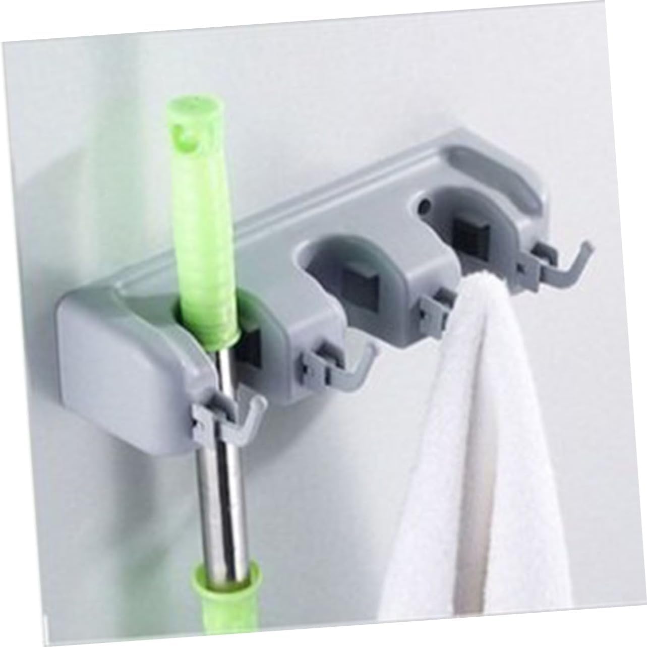 VALICLUD Mop Holder Mops Wall Broom Holder Broom Storage Wall Mount Broom Hanging Wall Mount Stainless Steel Mop Rack Hanging Broom Rack Broom Wall Holder Hanging Tool Organizer Broom Hooks image 5
