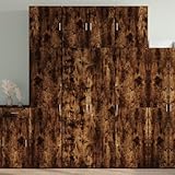 NIVVHOH Highboard, Chest of Drawers Kommode Sideboard Küchenkommode Geeignet für Wohnzimmer Schlafzimmer Flur Küche Räuchereiche 80x42,5x249 cm Holzwerkstoff