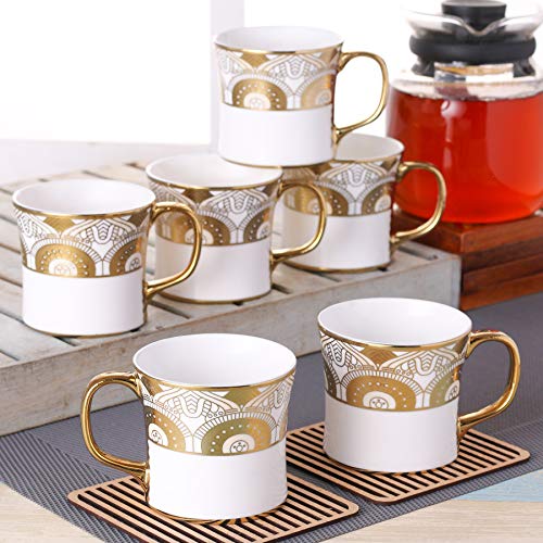 Image of Clay Craft - Liza Coffee Mugs Set, 6-Pieces, 230ml, Ebony E639, Multicolor, Standard (CM-LIZA-EBONY-E639)