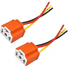 2 Pack H4 14AWG Headlight Socket Pigtail Harnesses
