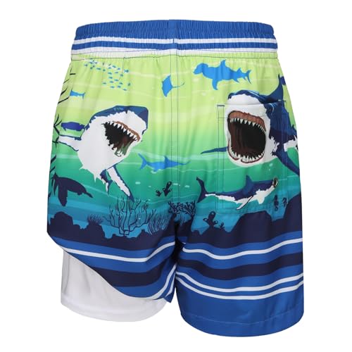 Boys Swim Trunks with Compression Liner Swim Shorts for Kids Boys Quick Dry Beach Shorts Swimwear 3-16 Years2