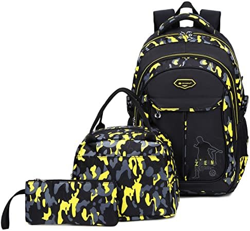 IvyH Mochilas Escolares Juveniles, Mochila Niño Camuflaje 3 en 1 ...