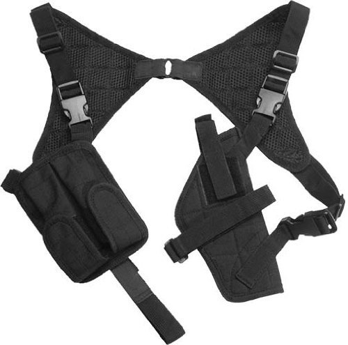 G8DS® Pistolenholster Cordura Schulterholster schwarz verstellbar mit Magazintaschen