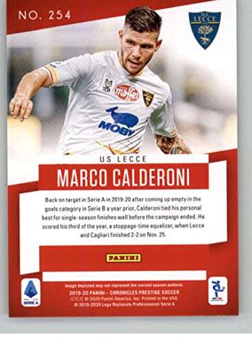 2019-20 Panini Chronicles Prestige Soccer #254 Marco Calderoni US Lecce Official Serie A Trading Card