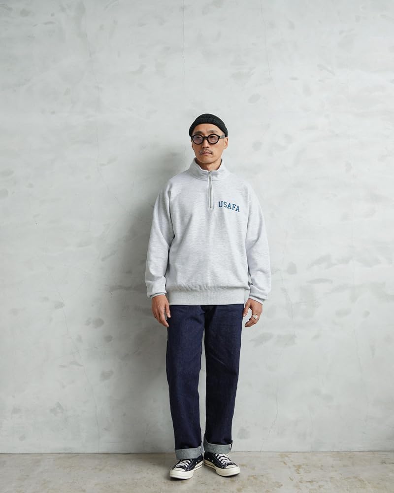 ヒューストン] 22352 USAFA プリント ハーフジップ スウェット