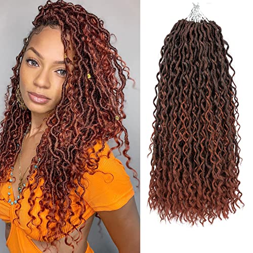 T1B/350# Boho Goddess Locs Crochet Hair For Black Women 14 Inch 5 Packs