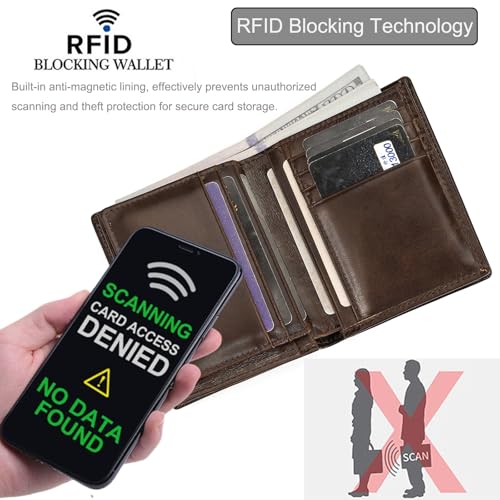 Men's Leather Wallet Slim Minimalist Engraved Money Clip Card Case with ID Window4