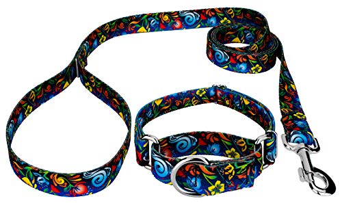 Country Brook Petz - Potpourri Martingale Dog Collar And Leash - Floral Collection With 8 Charming Designs (1 Inch, Medium) #TOP6