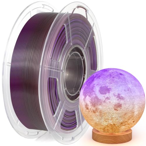 Image of IEMAI Translucent PETG Filament 1.75mm 1kg, Dual Color Gradient Purple to Black 3D Printer Filament Up to 600mm /s Rapid Printing for Lampshades Artwork & Home Decor