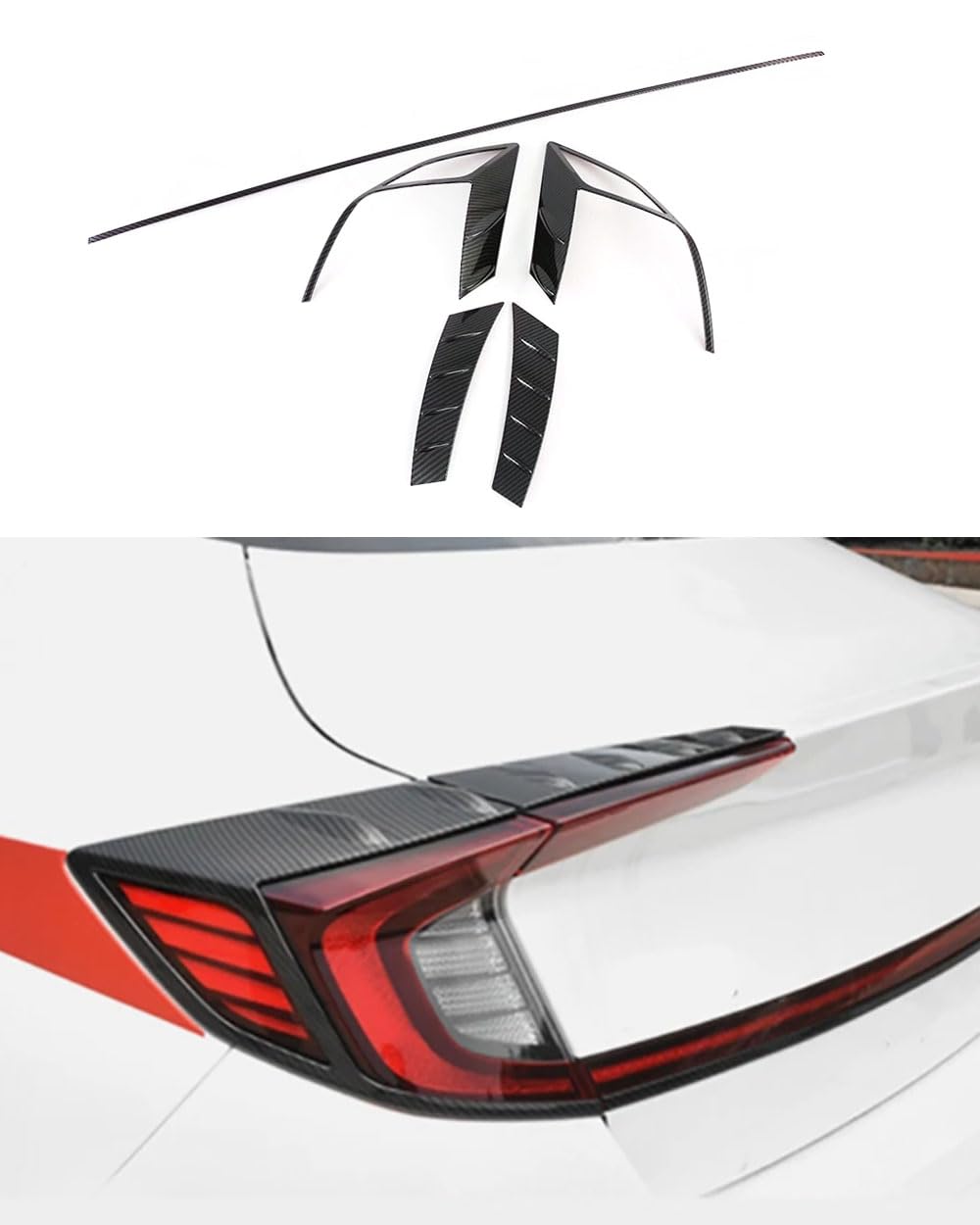 Car Accessories Fit for Hyundai Sonata 2020 2021 2022 2023 ABS Exterior Rear Tail Light Lamp Eyebrow Frame