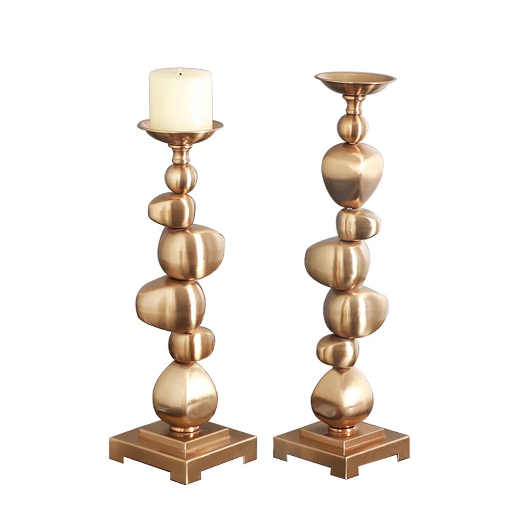 Sturdy Candle Holder Stand Metal Pillar Candle Holder, Candlestick, Table Candelabra Centerpieces for Home Wedding Candlelight Dinner Decoration Non Topple(Set)