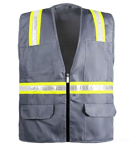 Safety Depot 8038A-Gray Gray Safety Vest (3Xl) #TOP7