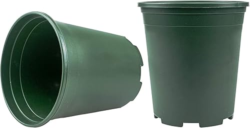 Vista 3 de Fasmov Juego de 10 macetas duraderas de 1 galón con 10 paletas a juego Verde