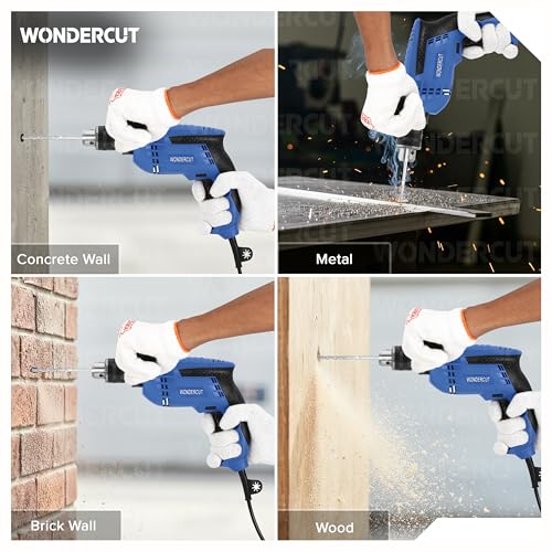Image of WONDERCUT Professional-Impact Drill Tool Kit, 780W, 3000 RPM, 13mm Chuck, Blue BMC WC-13DK-100 Power & Hand Tool Kit (105 Tools)