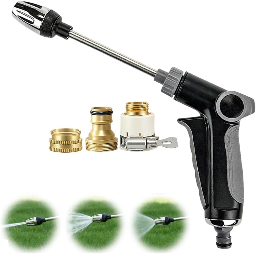 2026 New Power Jet Water, Turn Any Hose Into A High-Pressure Water Cleaning Jet, Adjustable High Pressure Hose with Three Spray Modes, Multi Function Watering Sprayer for Cleaning Yard Pets Car (B)