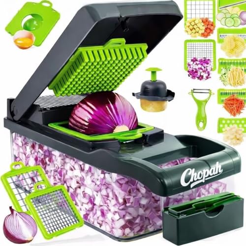 Vegetable Chopper 10-in-1 Onion Chopper with Container, Veggie Dicer Cutter Slicer, Food Chopper Kitchen Tool with...