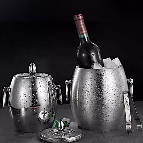 Seau à glace sans condensation double paroi inox pour table sèche