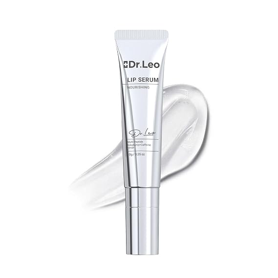 Multi-Peptide Lip Serum Moisturizing Balm with Natural Oils, 0.35oz | 4-in-1 Anti-Aging Lip Serum with DPHP & Caffeine; Doubles as Lip Mask, Gloss & Primer, 24h Moisture for Dry, Sensitive Lips
