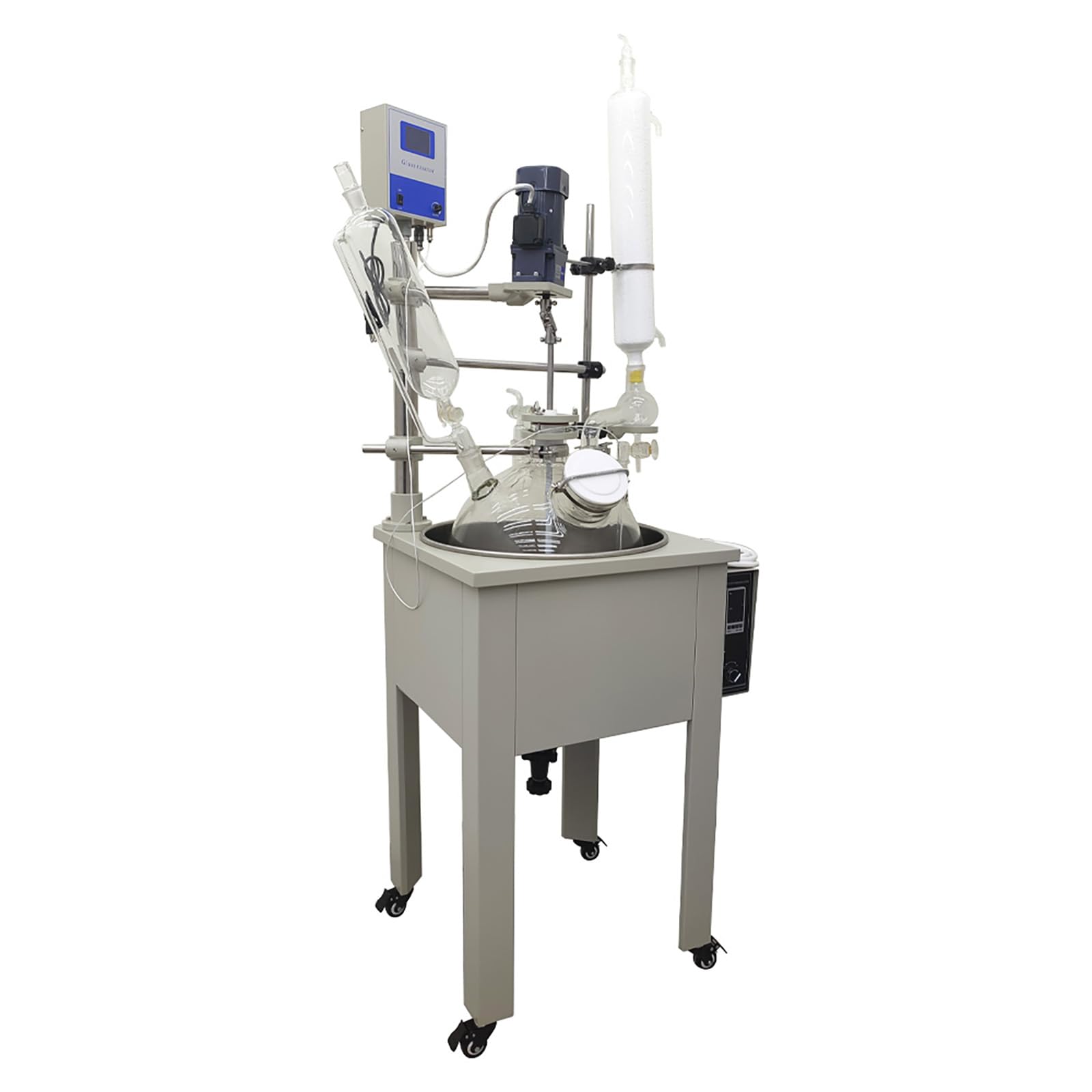 WYDDDARY Glass Reactor 30L Chemical Lab Jacketed Glass Reactor Vessel Single-Layer Glass Digital Display Vessel for Chemistry Reaction Distillation 110V