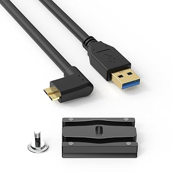 Camera Cable Lock Clip Set + USB3.0 to Micro B High-Speed Connection Cable DSLR Digital Camera Accessories Professional Anti-Loosening Data Cable Lock + Gold-Plated Anti-Interference Cable