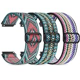 Tovimall 3 Pack ID208 Plus Smart Watch Bands for Fitpolo/Quican/Aeac/Tensky ID208 Plus Smartwatch, 22mm Elastic Nylon Replacement Wristband Adjustable Straps for man woman