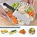 JXINLODGEG Cortador ondulado 2 piezas de acero inoxidable para patatas verduras patatas fritas cortador ondulado cuchillo ondulado para verduras cuchillo acanalado para patatas frutas ensaladas Imagen de JXINLODGEG Cortador ondulado 2 piezas de acero inoxidable para patatas verduras patatas fritas cortador ondulado cuchillo ondulado para verduras cuchillo acanalado para patatas frutas ensaladas