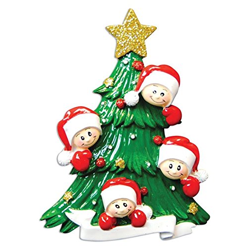 Polar X Christmas Tree with 4 Faces Personalized Christmas Ornament (Family Series)