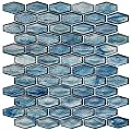 Tenedos Irregular Hexagon Iridescent Glass Mosaic Tile – Caribbean Blue Glossy Finish for Kitchen Backsplash Bathroom Shower Accent Wall Modern Design (1 Sheet)