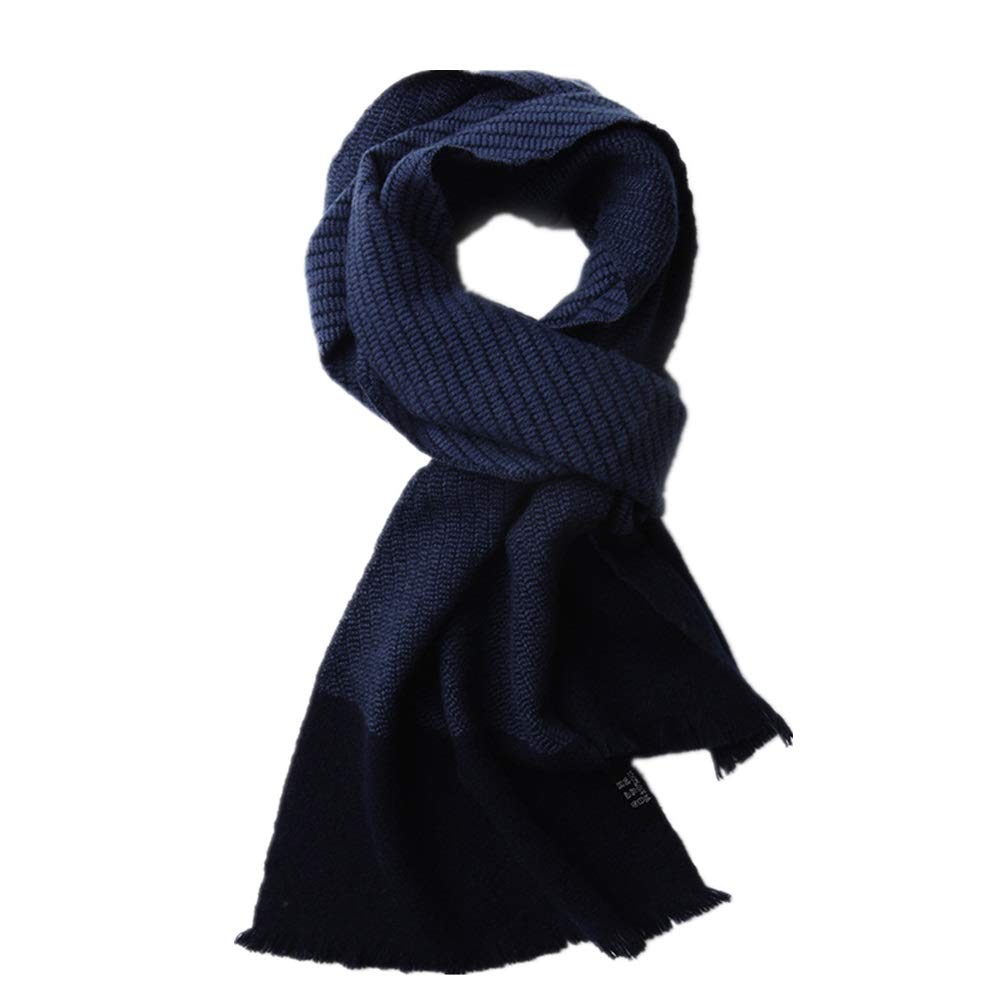 Bufanda de Invierno Para Hombre Suave y cómodo caliente de terciopelo a rayas bufanda azul bastante ligero los hombres en invierno Mantón