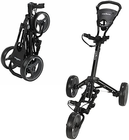 Caddymatic Golf X-Lite One-Click Folding Pull/Push Golf Cart Black