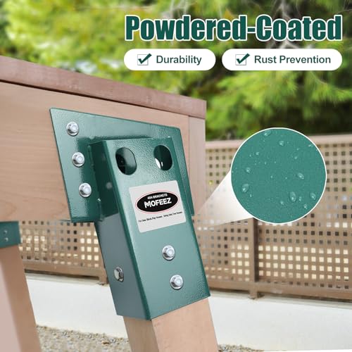 MOFEEZ Deer Stand Brackets 4x4, Heavy Duty Elevator Bracket with Powder Coated for Deer Blind, Outdoor Hunting Platform, Blind Box, Treehouse, Shooting Shack, Over 2000 lb Capacity, Green, Pack 8 by MOFEEZ - Used condition - Image 4