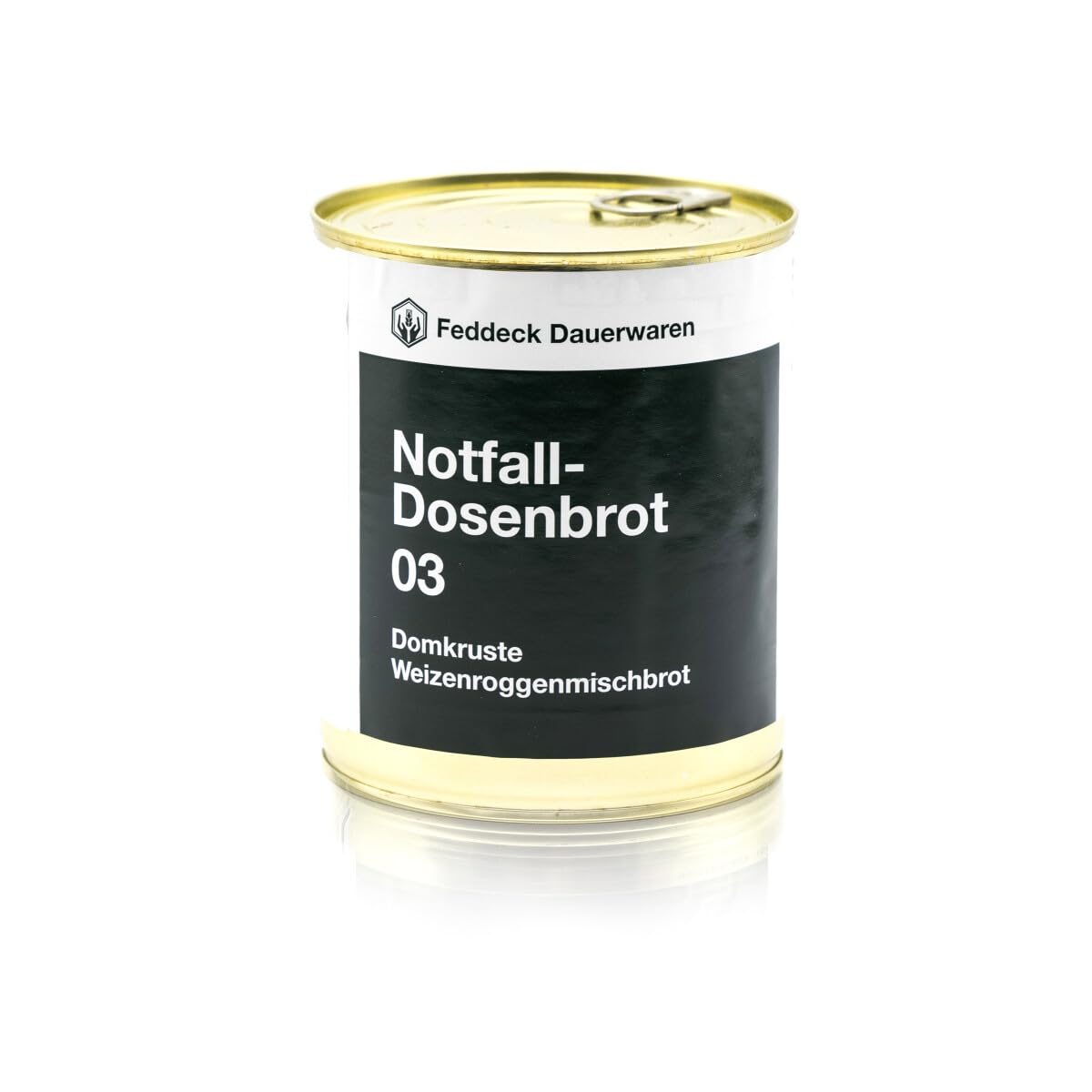 6 x Dosenbrot 03 Domkruste Weizen-Roggenmischbrot, 380 g pro Dose, ohne Konservierungsstoffe, lange haltbar, ideal für Vorrat, Notfall, Outdoor und Camping, mit Ring-Pull-Verschluss