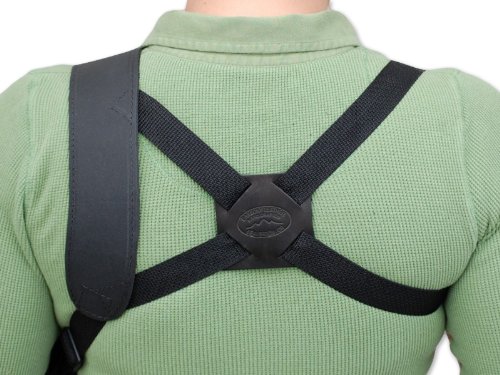 Barsony Black Leather Vertical Cross Harness Shoulder Holster Compatible with 2-3" or Snub Nose Revolvers