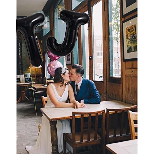 Toniful 40 Inch Large Black T Letter Balloons Jumbo Helium Balloons,Foil Mylar Big Alphabet Balloons For Birthday Party Anniversary Supplies Decorations #TOP3