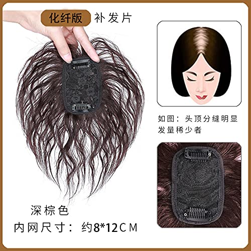 Miniatura 2 de Peluca de cabello humano con flequillo. Aumenta la cantidad de cabello en la parte superior de la cabeza para cubrir el cabello blanco esponjoso