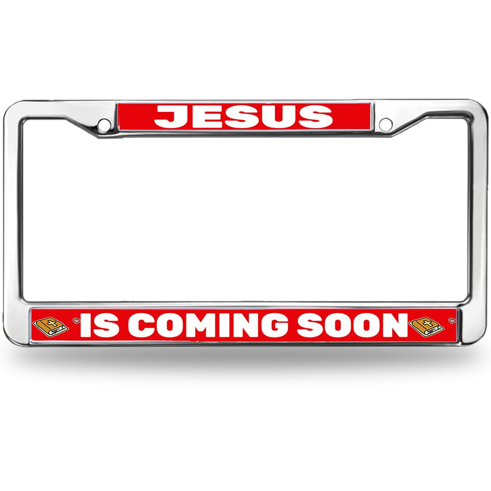 Jesus is Coming Soon License Plate Frame for Women Christ God Saying Personalized License Plate Frame God is Faithful